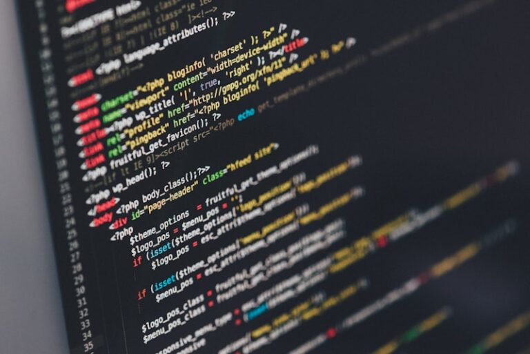 Monitor showing code
