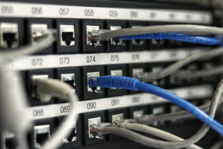 Network cables closeup