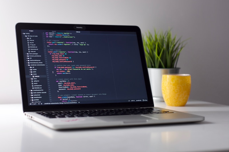 Laptop with code editor