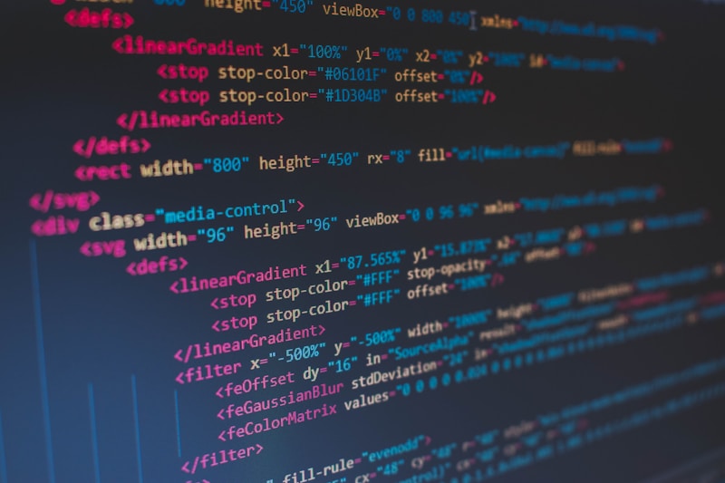 HTML code on dark screen