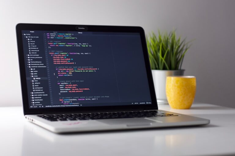 Laptop with code editor