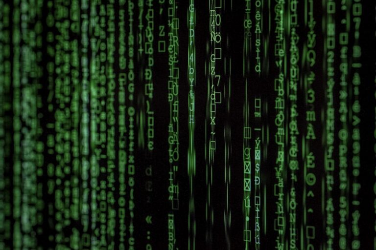 Matrix code on screen