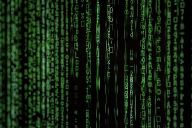 Matrix code on screen